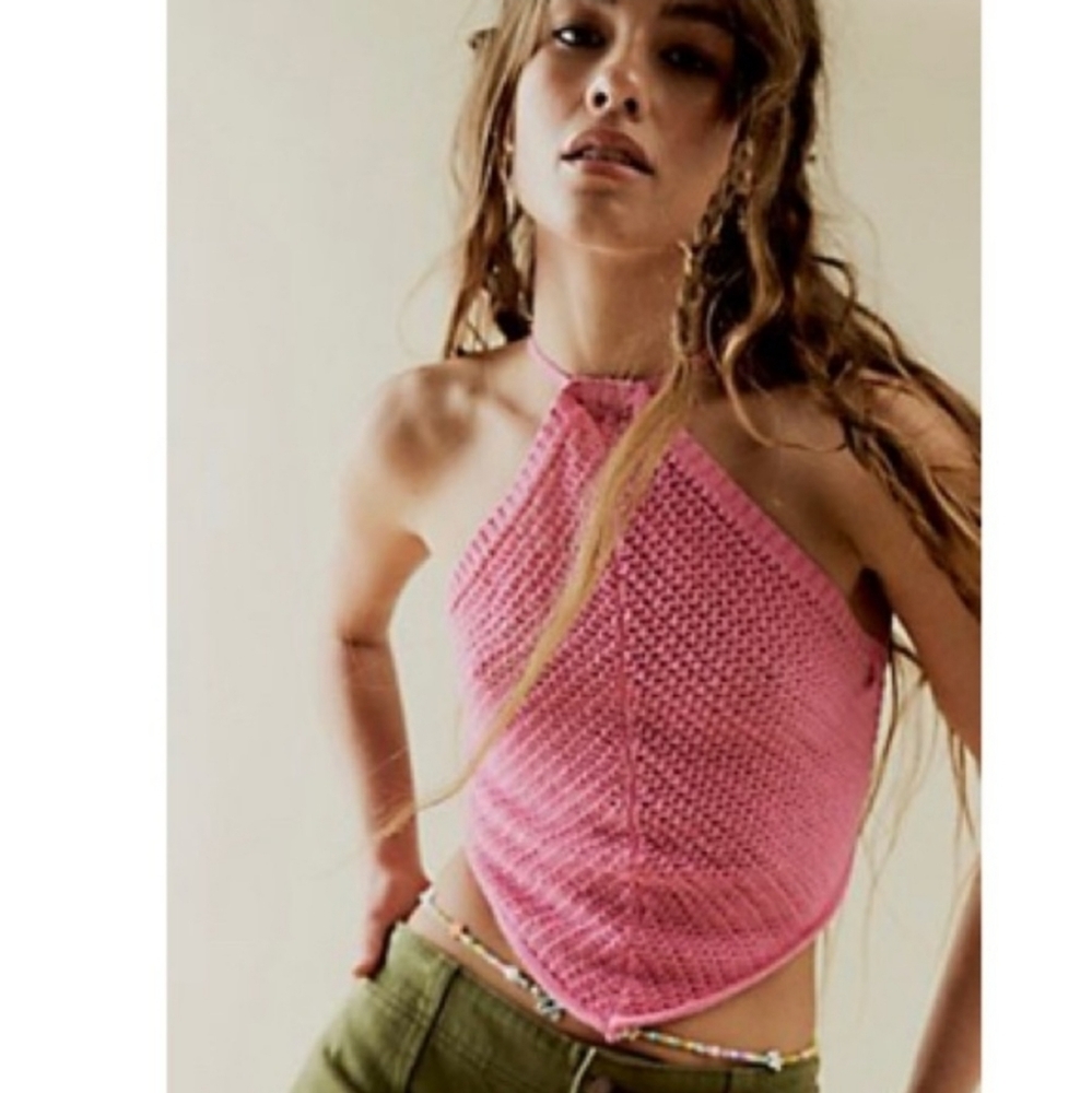 Free People Beach June Fauxchet Sweater Halter Top